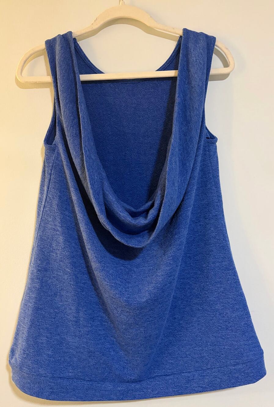 SABO Blue Draped Open Back Sleeveless Tank Top US 4 AU 8